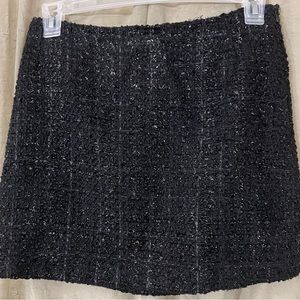 Vintage 90s Dalia Collection Black Sparkle Tweed Mini Pencil Skirt Size 8 NEW!